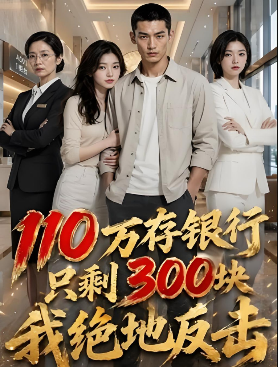 110 万存银行只剩 300 块，我绝地反击 2026 短剧 海报